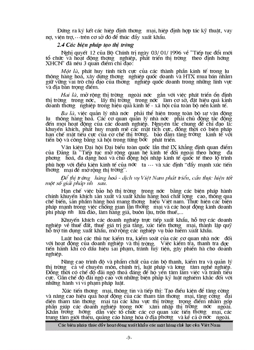 image for page Các biện pháp thúc đẩy hoạt động xuất khẩu các mặt hàng chủ lực của Việt Nam