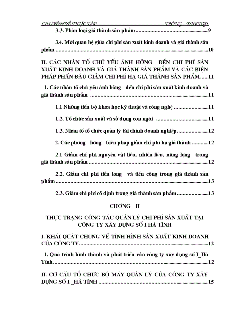 image for page Hoàn thiện công tác quản lý chi phí sản xuất tại công ty xây dung số I Hà Tĩnh
