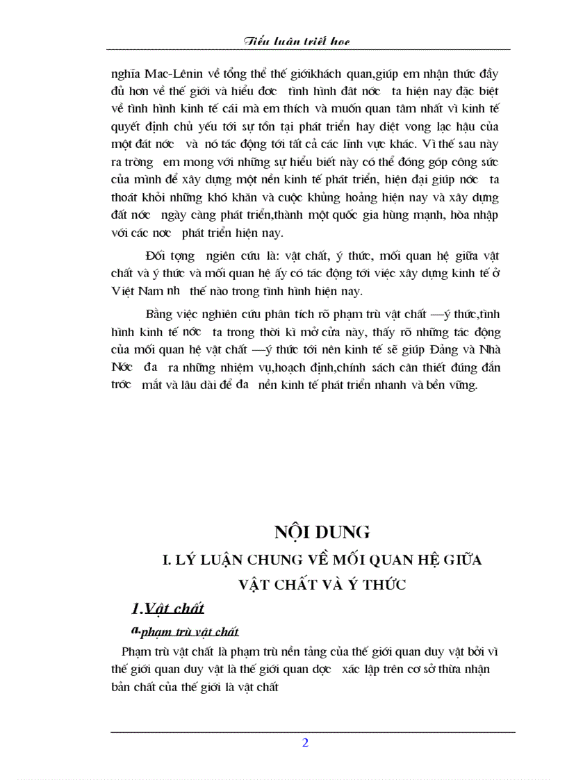image for page Lý luận Triết học Mác Lê nin về mối quan hệ giữa vật chất và ý thức và sự vận dụng lý luận ấy trong xây dựng kinh tế ở Việt Nam hiện nay