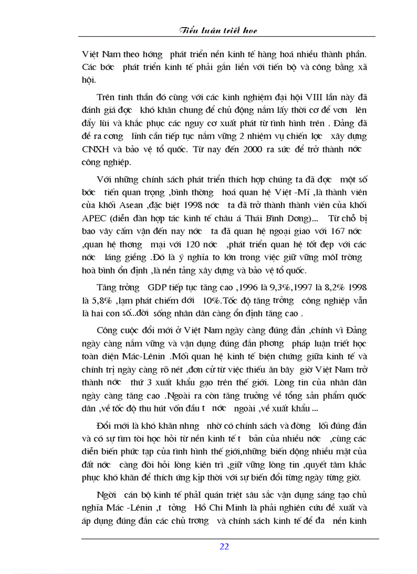 image for page Lý luận Triết học Mác Lê nin về mối quan hệ giữa vật chất và ý thức và sự vận dụng lý luận ấy trong xây dựng kinh tế ở Việt Nam hiện nay