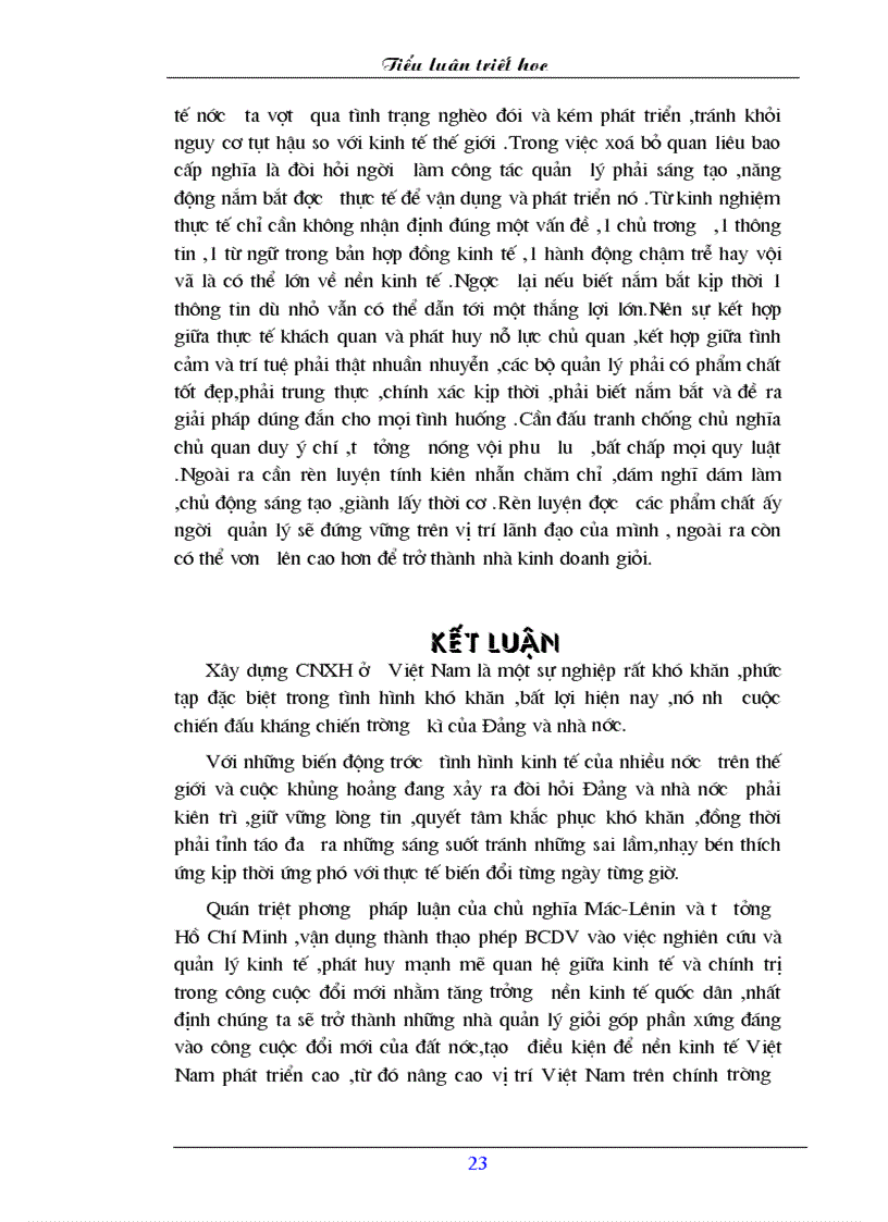 image for page Lý luận Triết học Mác Lê nin về mối quan hệ giữa vật chất và ý thức và sự vận dụng lý luận ấy trong xây dựng kinh tế ở Việt Nam hiện nay