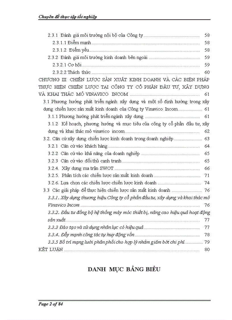 image for page Chiến lược sản xuất kinh doanh của Công ty Cổ phần đầu tư xây dựng và khai thác mỏ Vinavico Incom