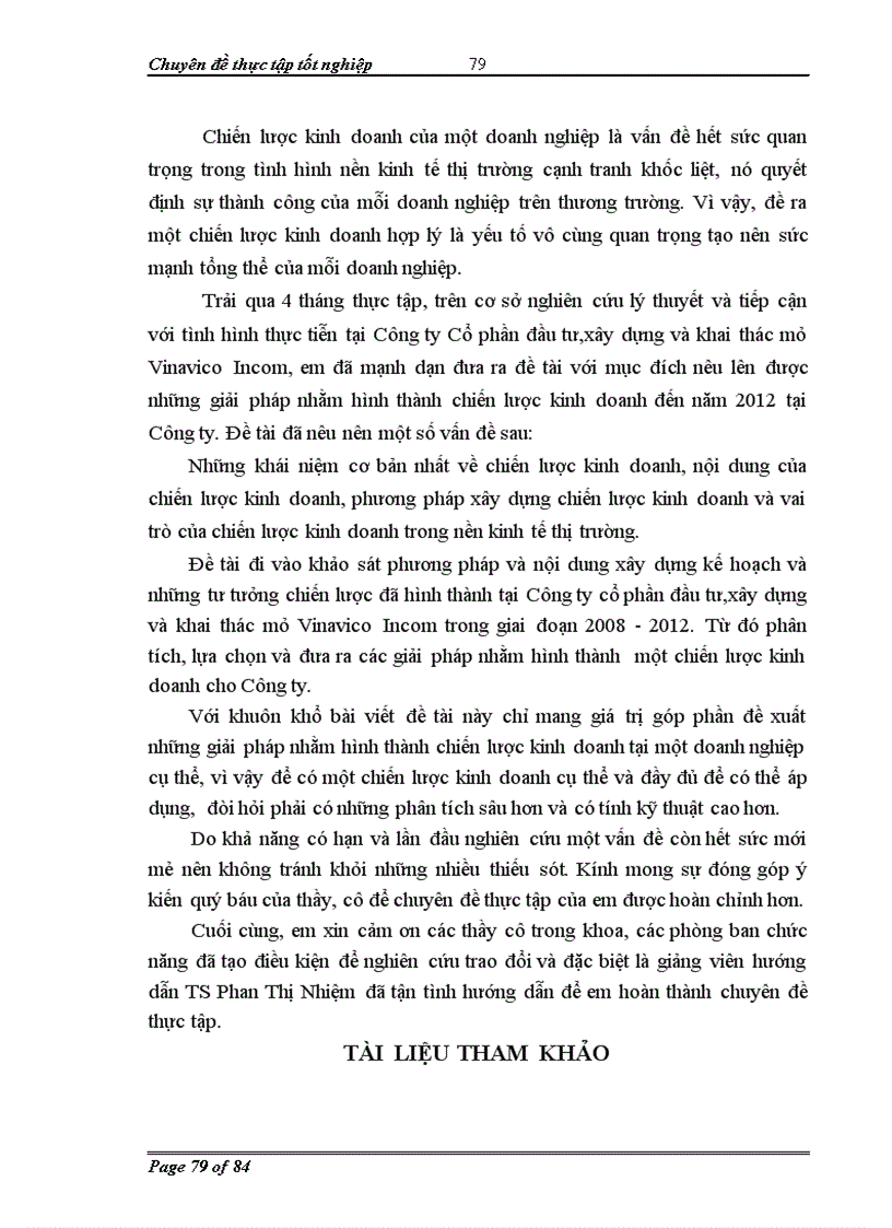 image for page Chiến lược sản xuất kinh doanh của Công ty Cổ phần đầu tư xây dựng và khai thác mỏ Vinavico Incom