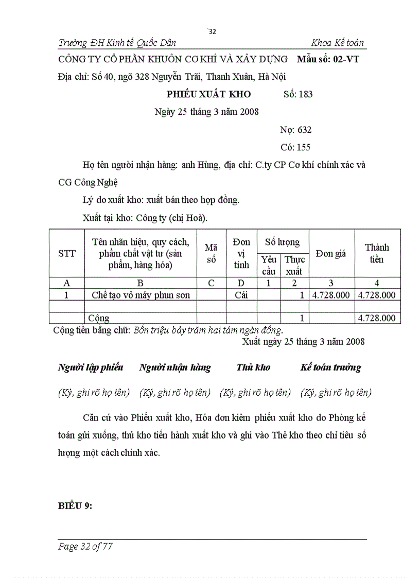 image for page Hoàn thiện kế toán bán hàng và xác định kết quả kinh doanh tại Công ty Cổ phần khuôn cơ khí và xây dựng 1