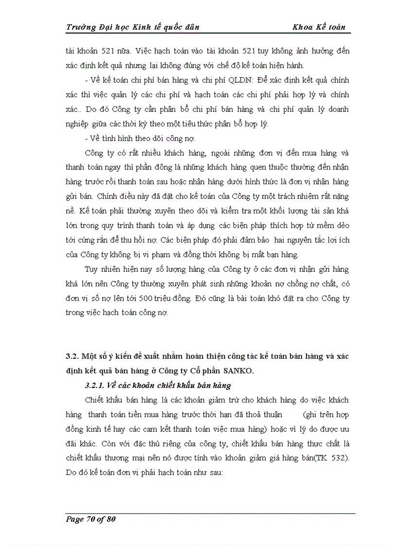 image for page Kế toán tiêu thụ và xác định kết quả tiêu thụ hàng hóa tại Công ty Cổ phần SANKO 1