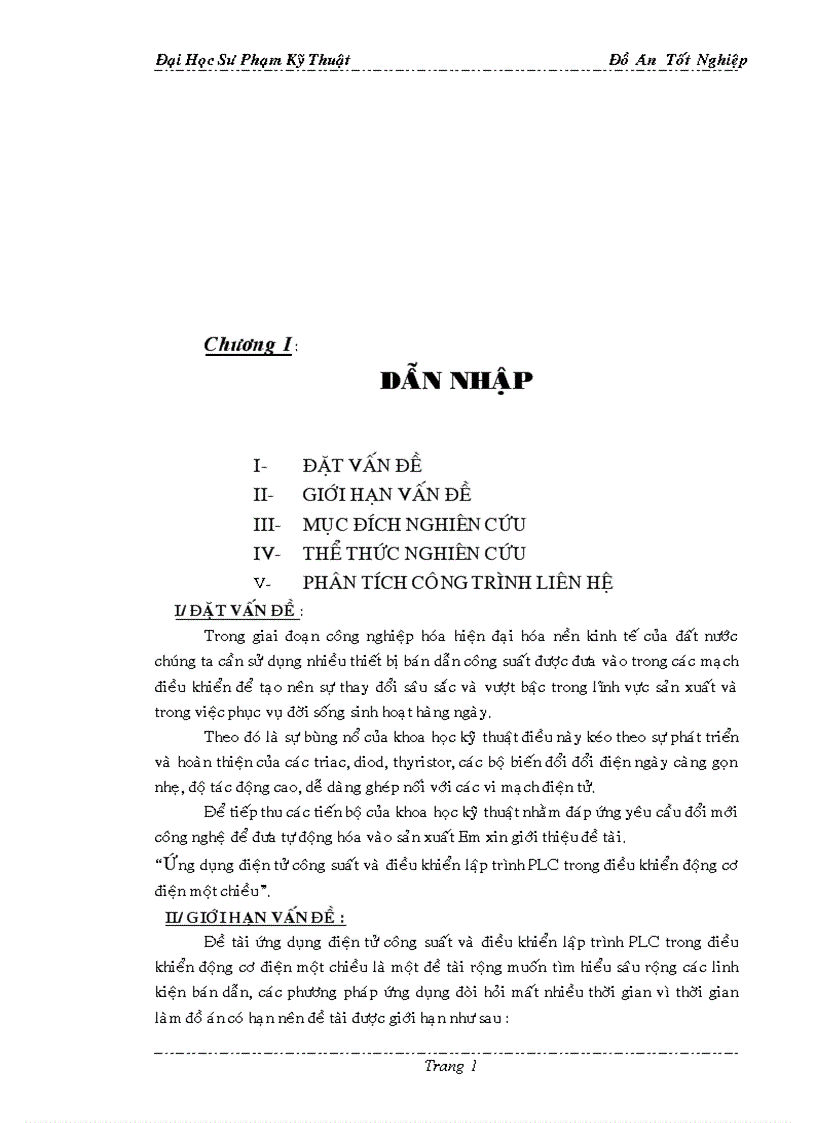 image for page Ứng dụng điện tử công suất và điều khiển lập trình PLC trong điều khiển động cơ điện 1 chiều