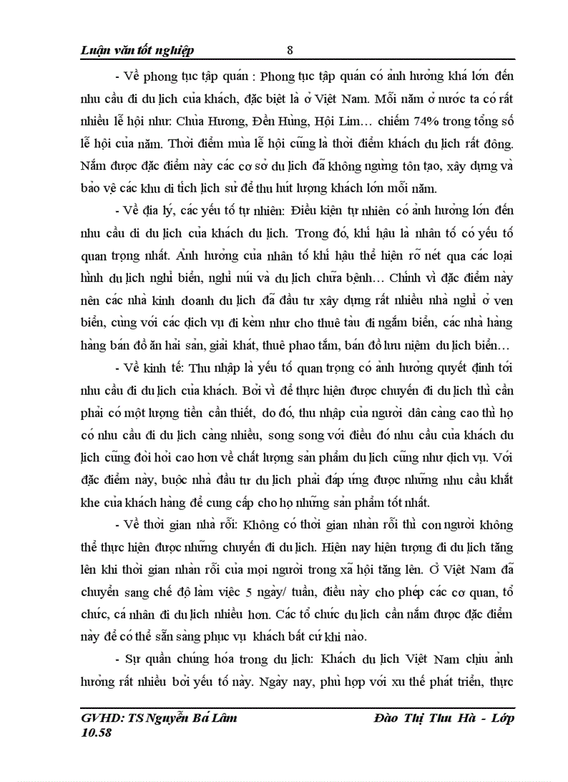 image for page Thực trạng và một số giải pháp thu hút khách du lịch của khách sạn Sông Lô
