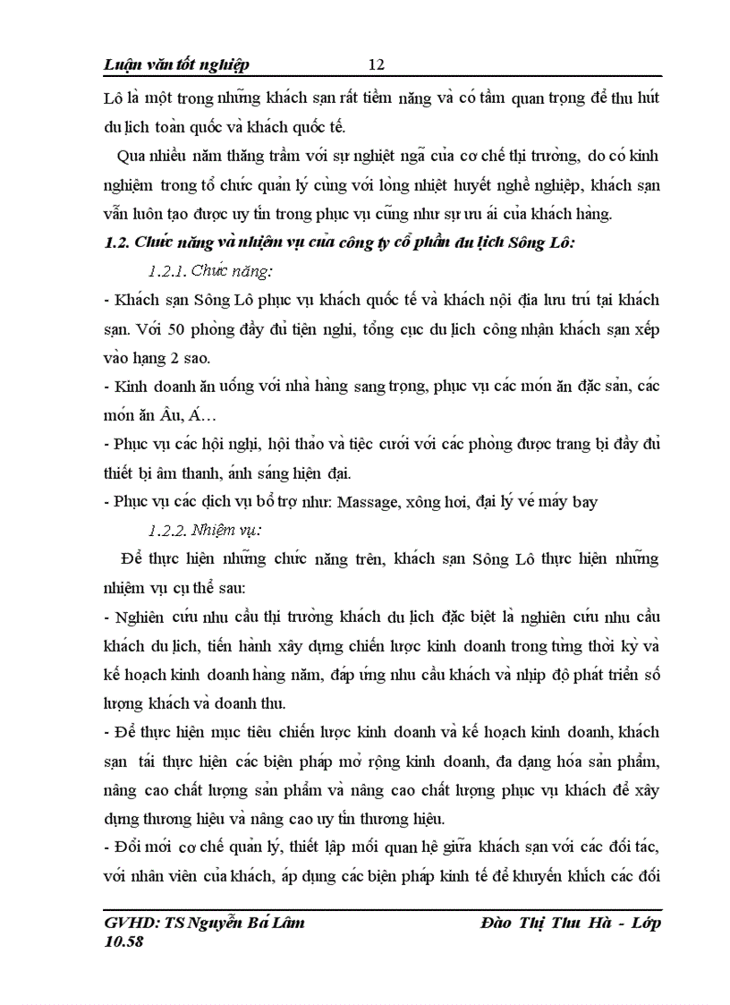 image for page Thực trạng và một số giải pháp thu hút khách du lịch của khách sạn Sông Lô