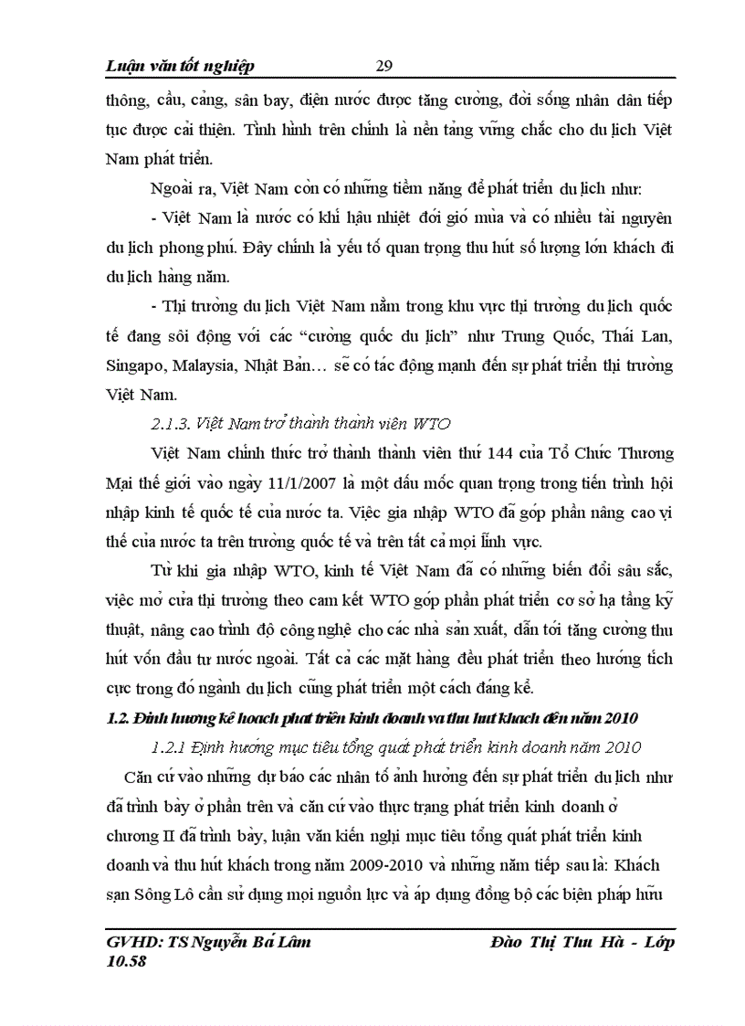 image for page Thực trạng và một số giải pháp thu hút khách du lịch của khách sạn Sông Lô