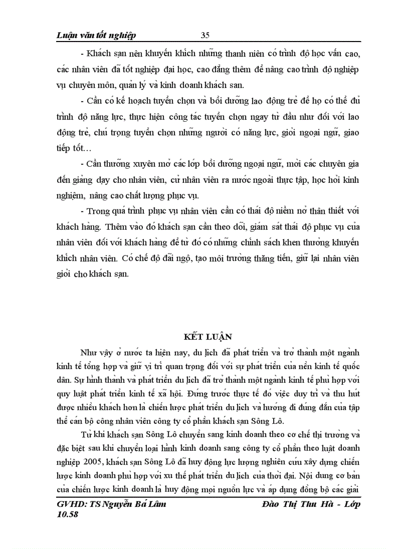 image for page Thực trạng và một số giải pháp thu hút khách du lịch của khách sạn Sông Lô