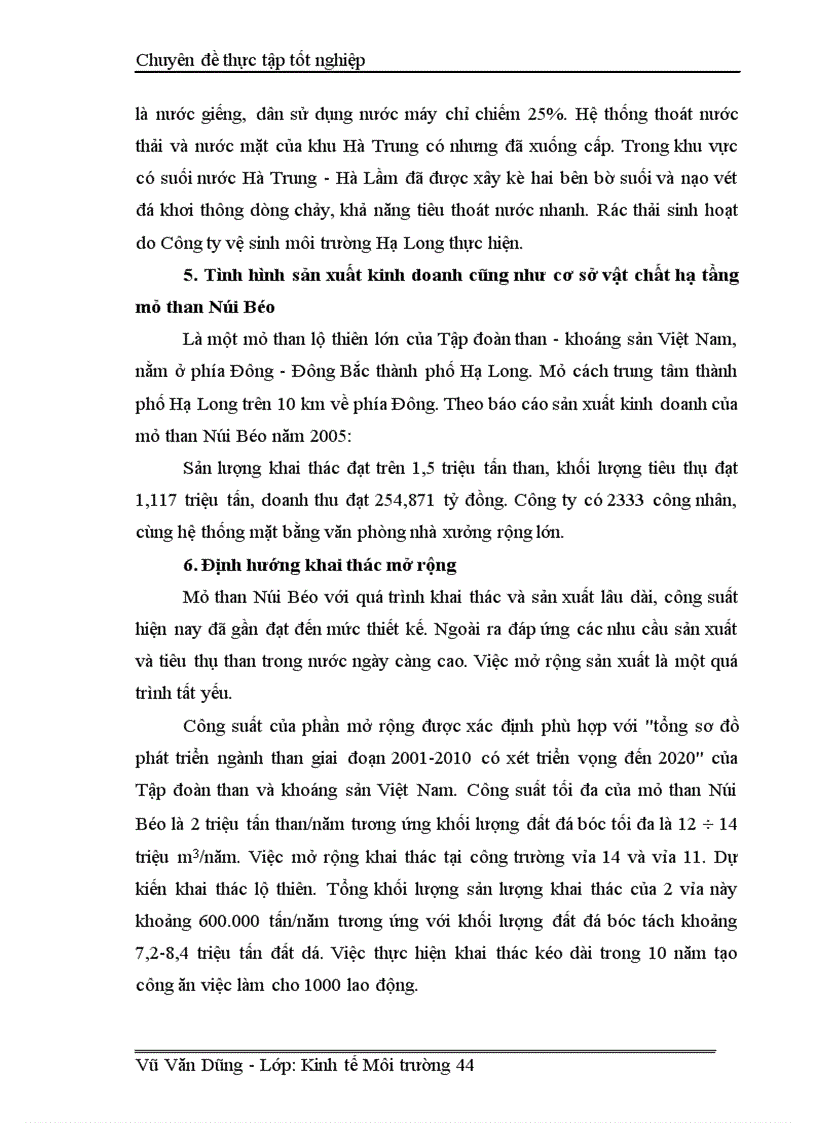 image for page Đánh giá hiệu quả kinh tế xã hội môi trường của dự án mở rộng khai thác mỏ than Núi Béo