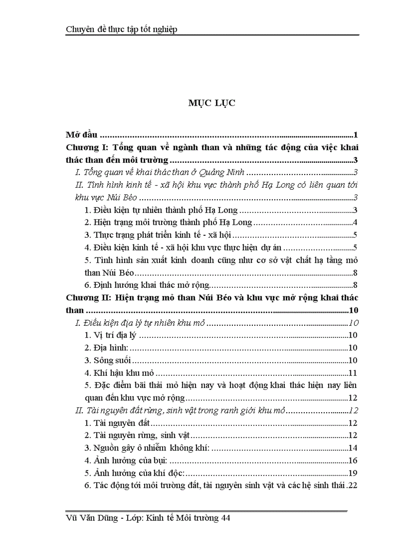 image for page Đánh giá hiệu quả kinh tế xã hội môi trường của dự án mở rộng khai thác mỏ than Núi Béo