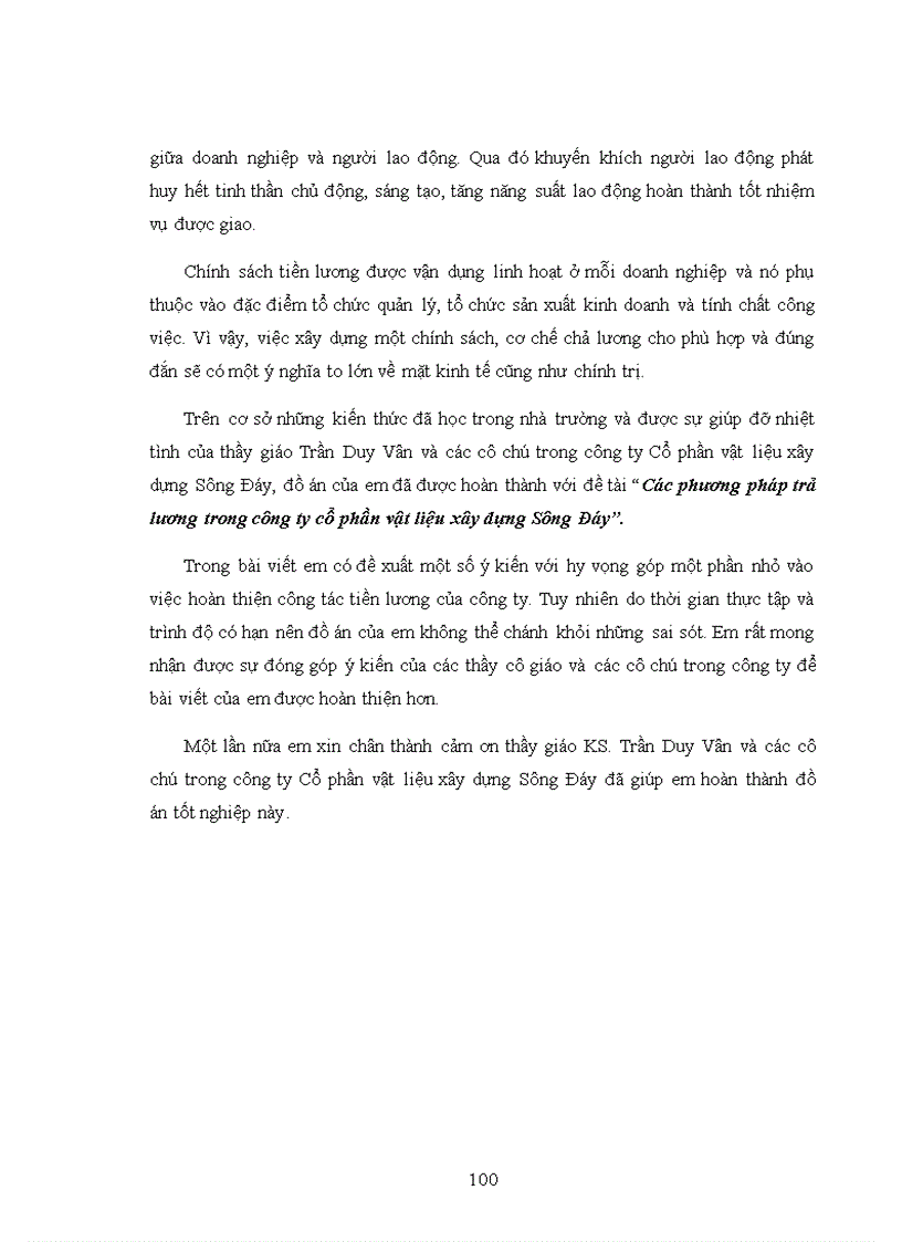 image for page Các phương pháp trả lương trong công ty Cổ phần vật liệu xây dựng Sông Đáy