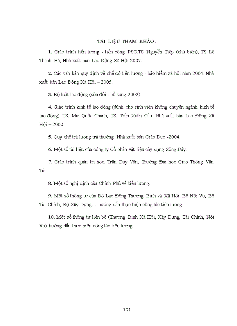 image for page Các phương pháp trả lương trong công ty Cổ phần vật liệu xây dựng Sông Đáy