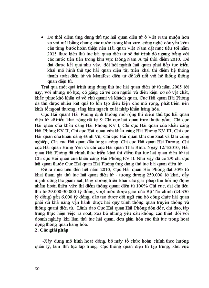 image for page Ứng dụng thí điểm thủ tục Hải quan điện tử tại Cục Hải quan Hải Phòng Thực trạng Giải pháp