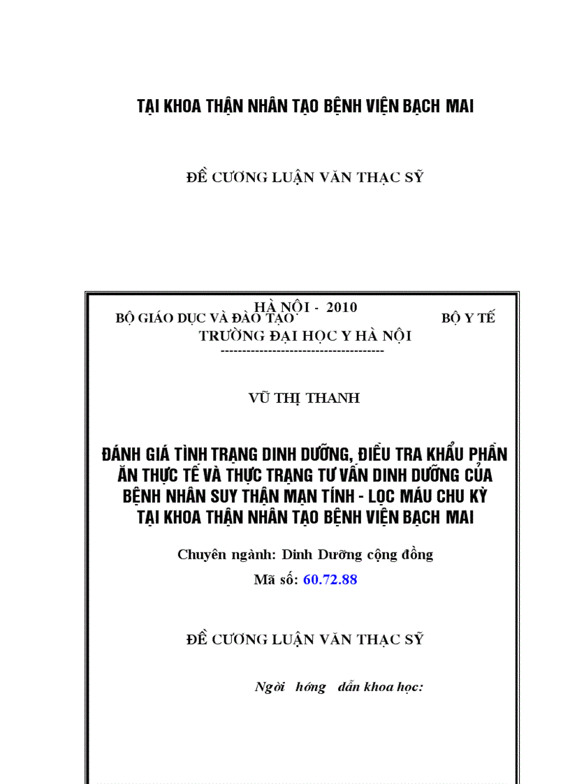 image for page Đánh giá tình trạng dinh dưỡng điều tra khẩu phần ăn thực tế và thực trạng tư vấn dinh dưỡng của bệnh nhân suy thận mạn tính lọc máu chu kỳ tại khoa thận nhân tạo Bệnh viện Bạch Mai