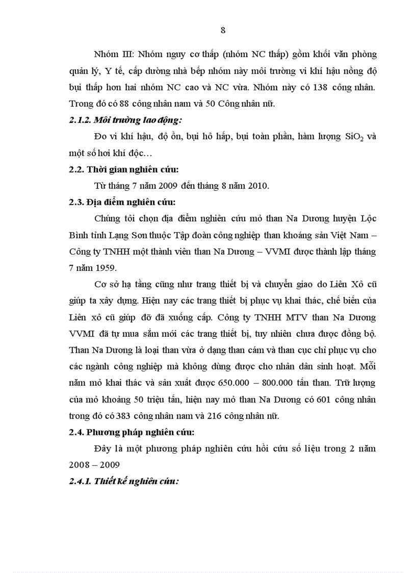image for page Điều tra một số yếu tố nguyên nhân môi trường lao động ảnh hưởng đến sức khoẻ bệnh tật công nhân mỏ than Na Dương Lạng Sơn từ năm 2008 2009