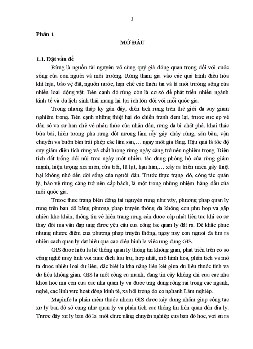 image for page Ứng dụng phần mềm Mapinfo 10 0 xây dựng cơ sơ dữ liệu bản đồ hiện trạng rừng năm 2010 tại xã Duyệt Trung thị xã Cao Bằng tỉnh Cao Bằng