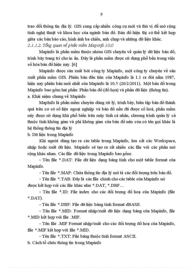 image for page Ứng dụng phần mềm Mapinfo 10 0 xây dựng cơ sơ dữ liệu bản đồ hiện trạng rừng năm 2010 tại xã Duyệt Trung thị xã Cao Bằng tỉnh Cao Bằng