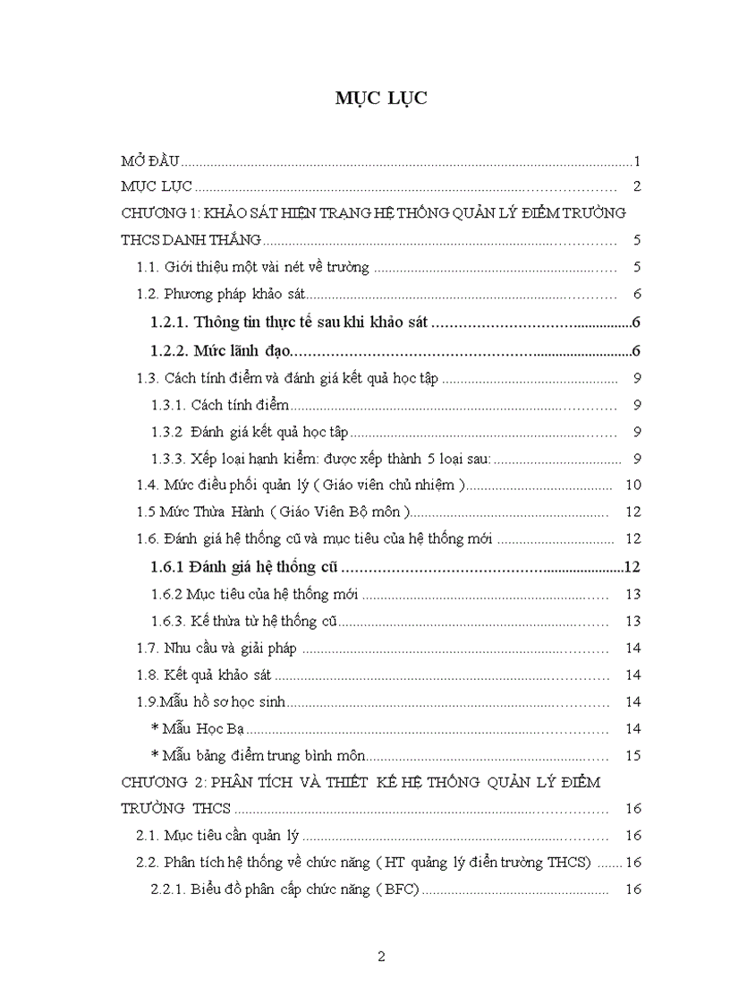 image for page Phân tích thiết kế hệ thống quản lý điểm trường THCS
