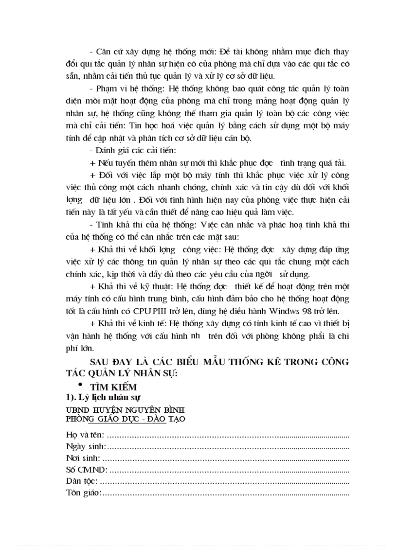 image for page Phân tích và thiết kế hệ thống quản lý nhân sự tại phòng GD ĐT Nguyên Bình Cao Bằng
