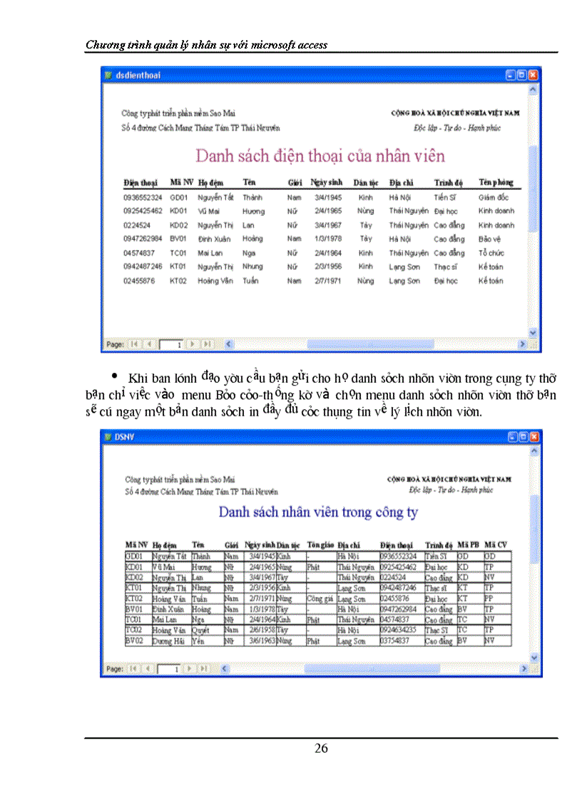 image for page Xây dựng Chương trình quản lý nhân sự với microsoft access