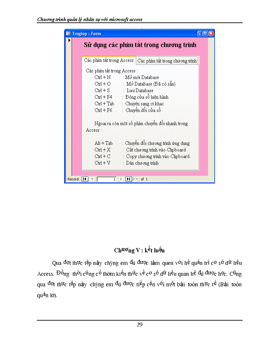 image for page Xây dựng Chương trình quản lý nhân sự với microsoft access
