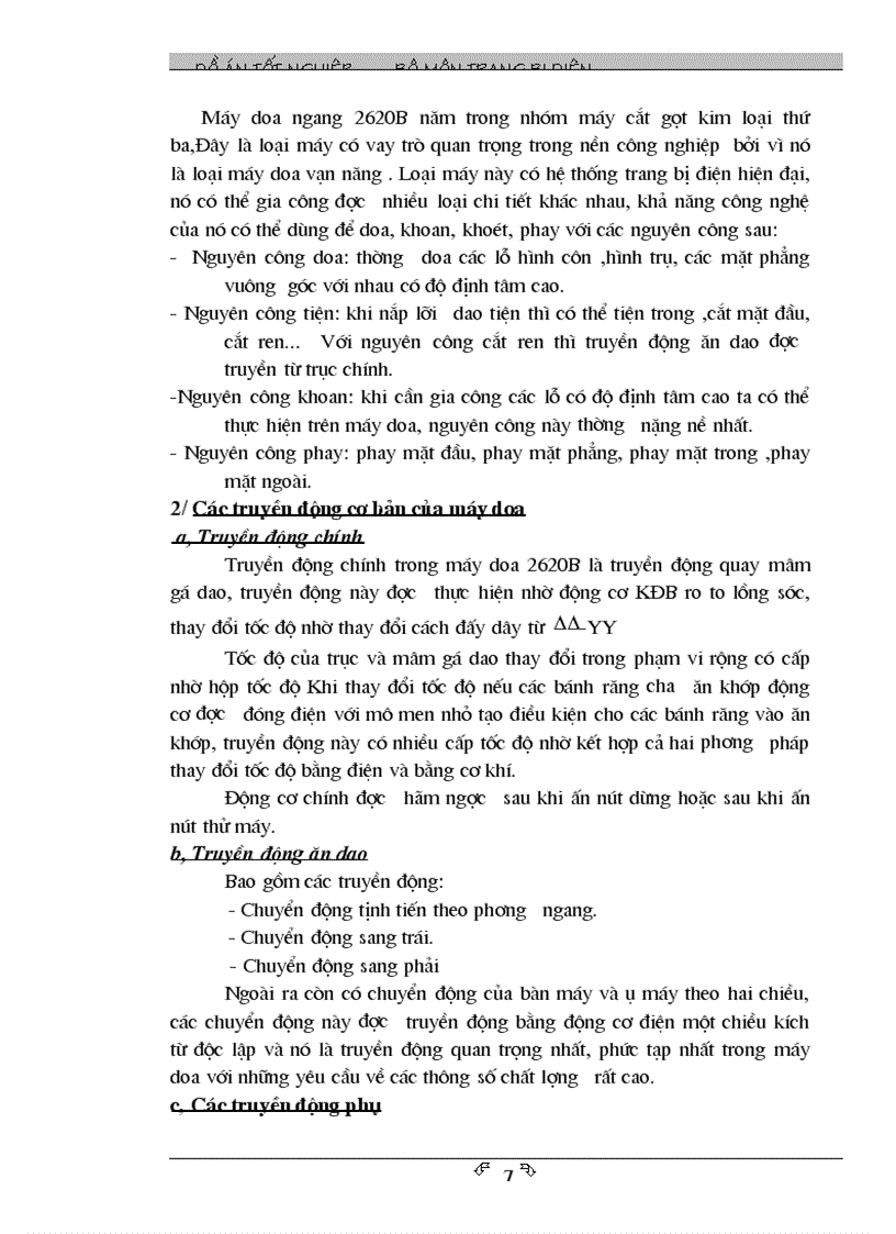 image for page Bản đồ án thiết kế hệ thống trang bị điện cho truyền động ăn dao của máy doa vạn năng 2620B