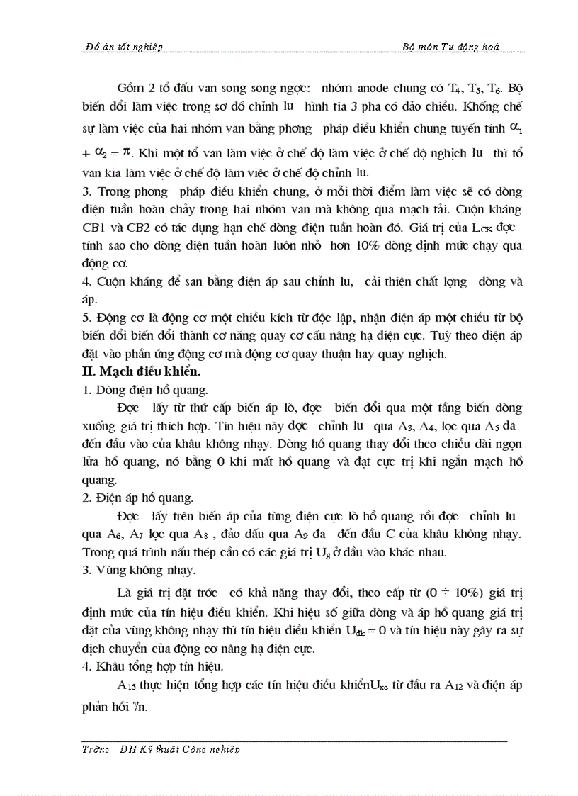 image for page Thiết kế trang bị điện Tự động hoá cho hệ thống truyền động nâng hạ điện cực lò hồ quang nấu th
