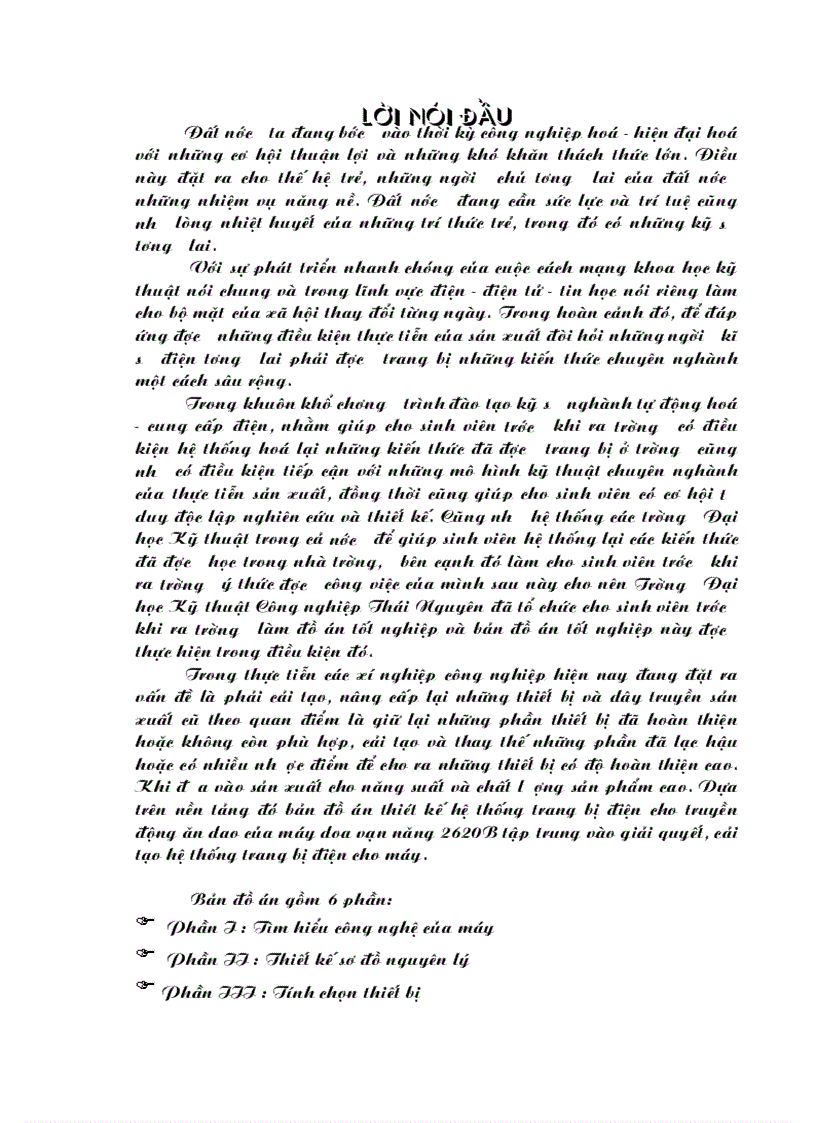 image for page Bản đồ án thiét kế hệ thống trang bị điện cho truyền động ăn dao của máy doa vạn năng 2620B 1