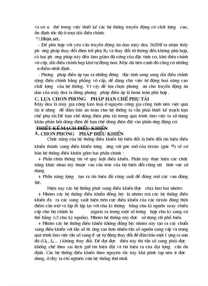 image for page Bản đồ án thiét kế hệ thống trang bị điện cho truyền động ăn dao của máy doa vạn năng 2620B 1