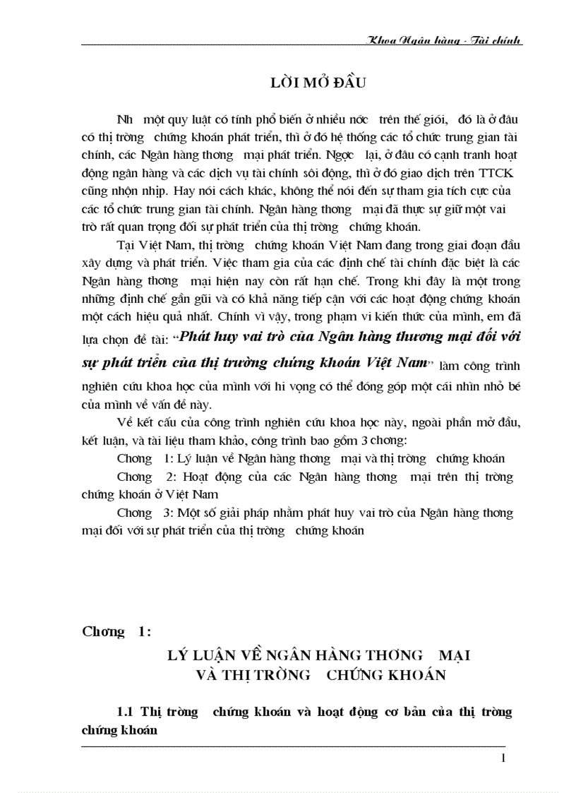 image for page Phát huy vai trò của ngân hàng thương mại đối với sự phát triển của thị trường chứng khoán Việt Nam 1