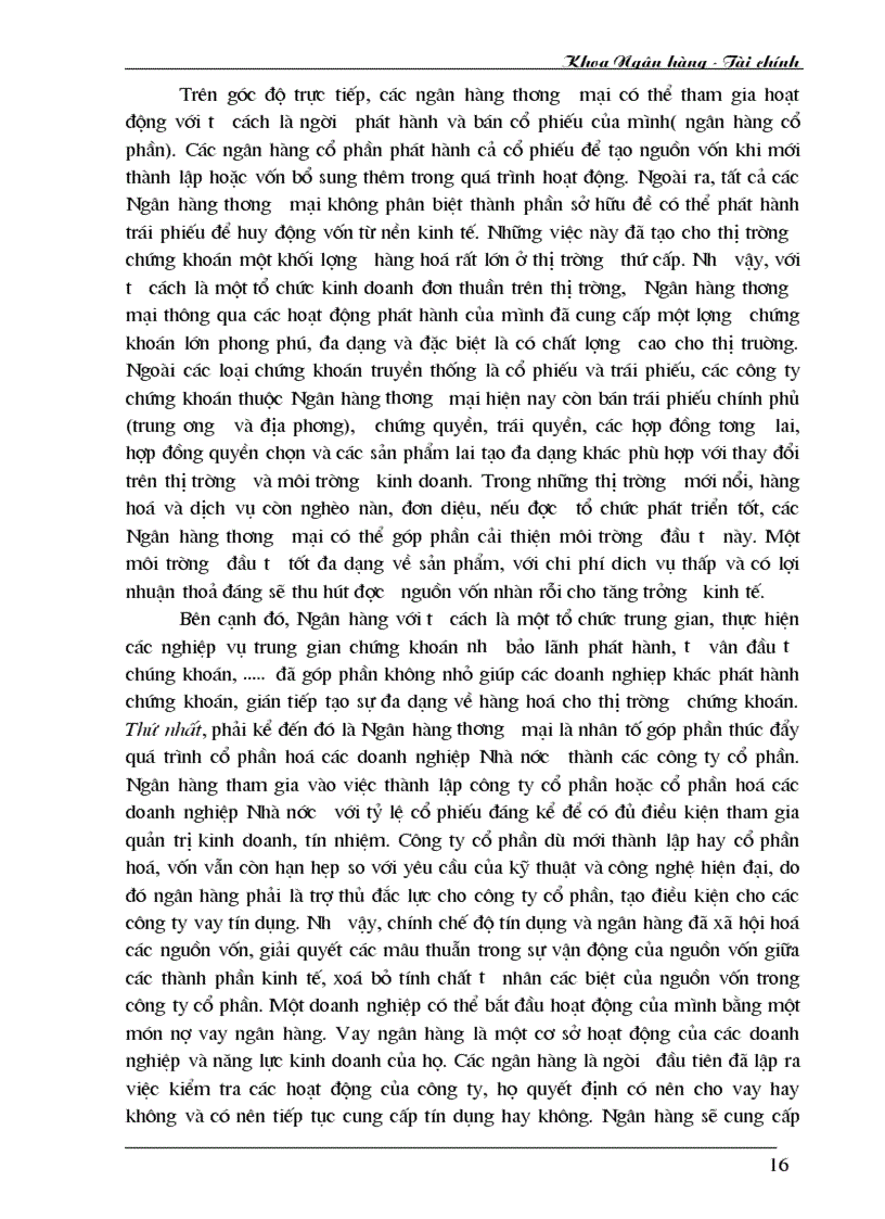 image for page Phát huy vai trò của ngân hàng thương mại đối với sự phát triển của thị trường chứng khoán Việt Nam 1