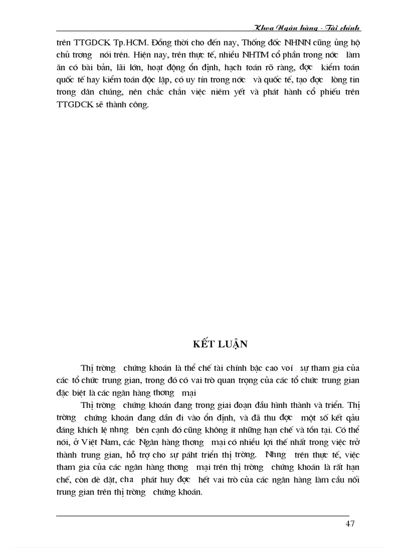 image for page Phát huy vai trò của ngân hàng thương mại đối với sự phát triển của thị trường chứng khoán Việt Nam 1