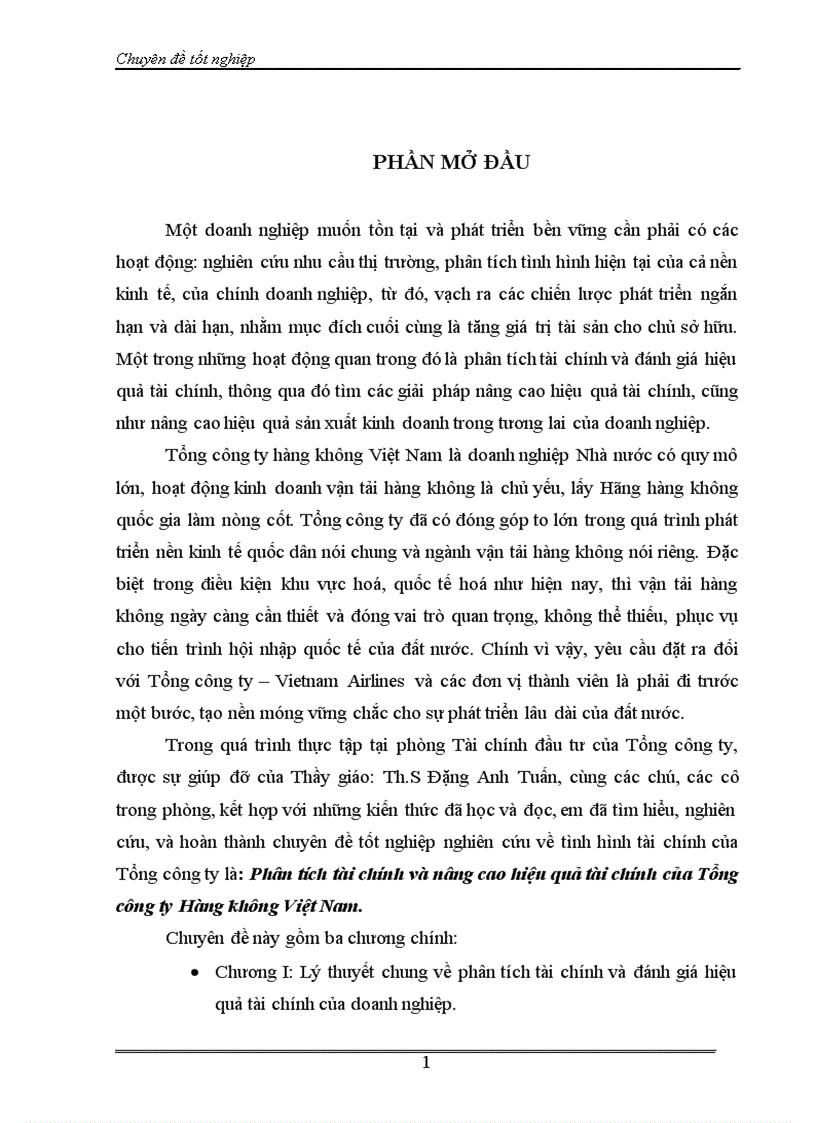 image for page Phân tích tài chính và nâng cao hiệu quả tài chính của Tổng công ty hàng không Việt nam