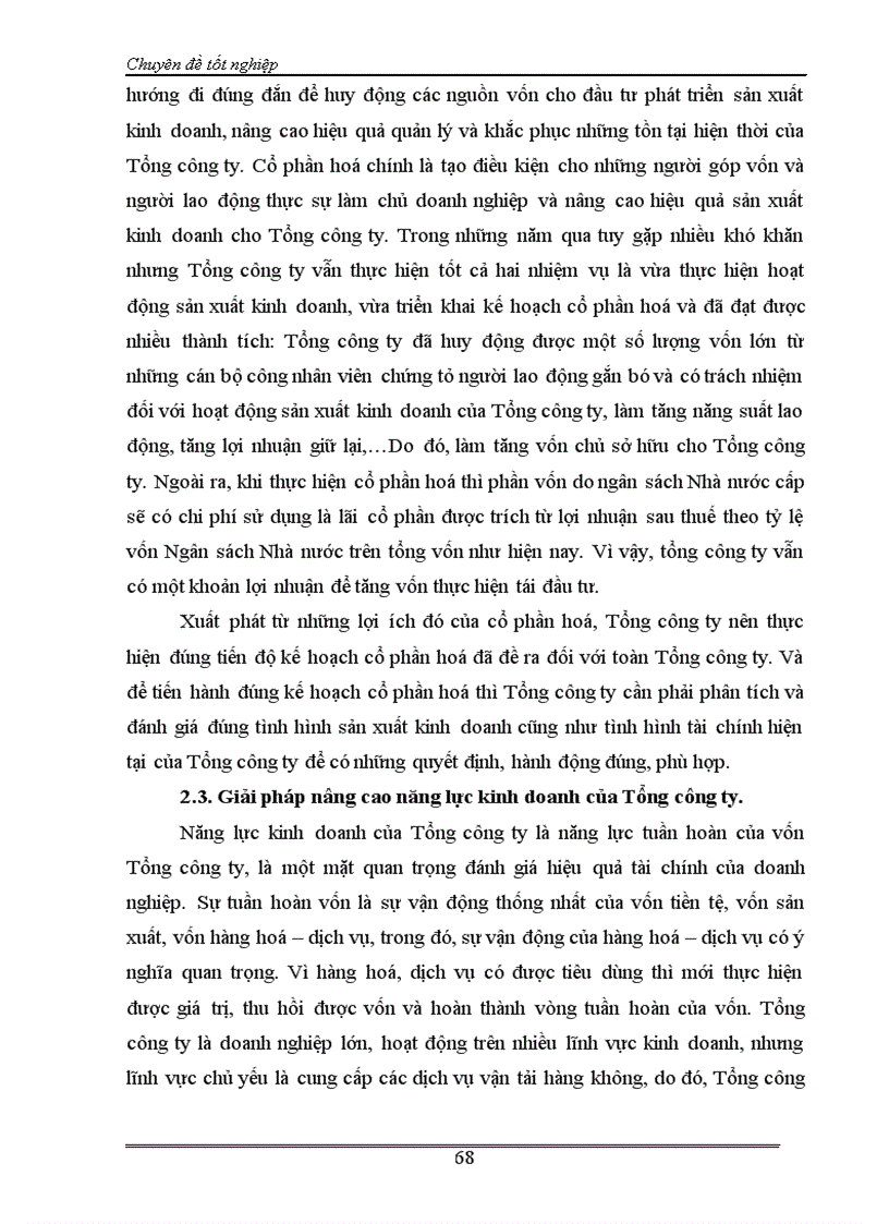 image for page Phân tích tài chính và nâng cao hiệu quả tài chính của Tổng công ty hàng không Việt nam