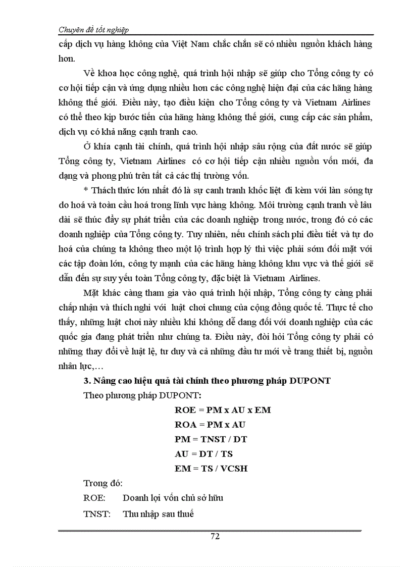 image for page Phân tích tài chính và nâng cao hiệu quả tài chính của Tổng công ty hàng không Việt nam