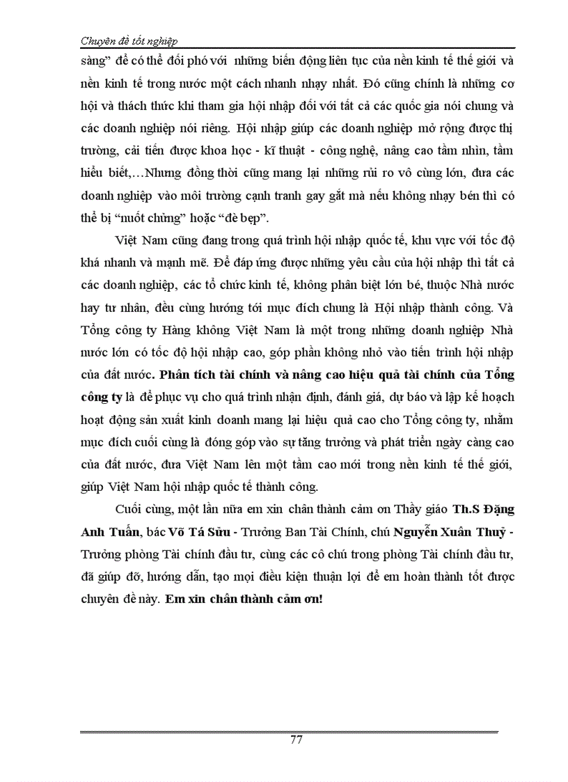 image for page Phân tích tài chính và nâng cao hiệu quả tài chính của Tổng công ty hàng không Việt nam