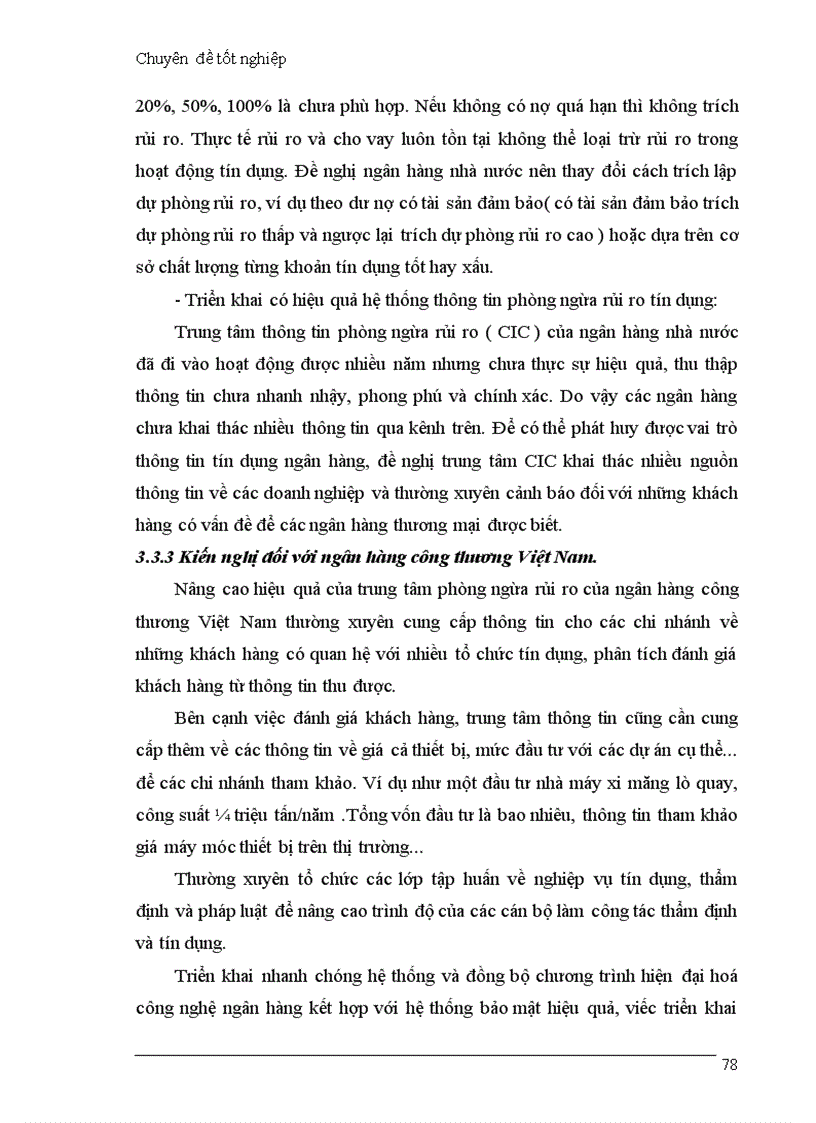 image for page Giải pháp hạn chế rủi ro trong hoạt động cho vay của Ngân hàng công thương Thanh Hoá 1