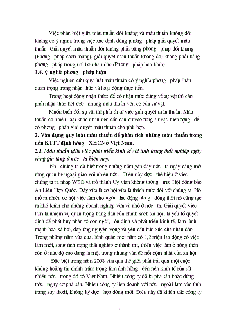 image for page Vận dụng quy luật mâu thuẫn để phân tích những mâu thuẫn trong nền KTTT định hướng XHCN ở Việt Nam 1