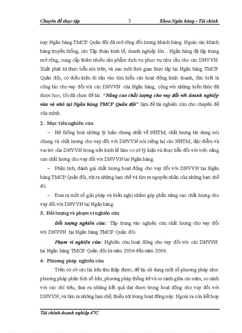 image for page Nâng cao chất lượng cho vay đối với doanh nghiệp vừa và nhỏ tại Ngân hàng TMCP Quân đội 1