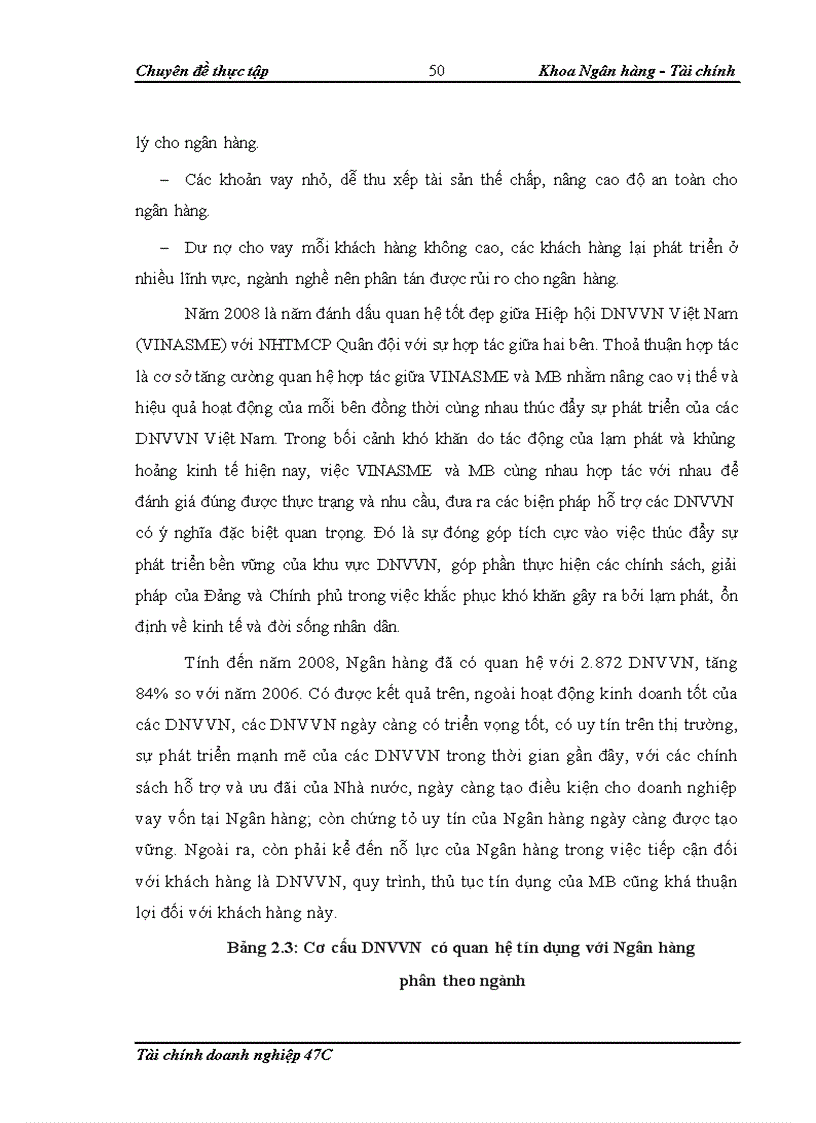 image for page Nâng cao chất lượng cho vay đối với doanh nghiệp vừa và nhỏ tại Ngân hàng TMCP Quân đội 1