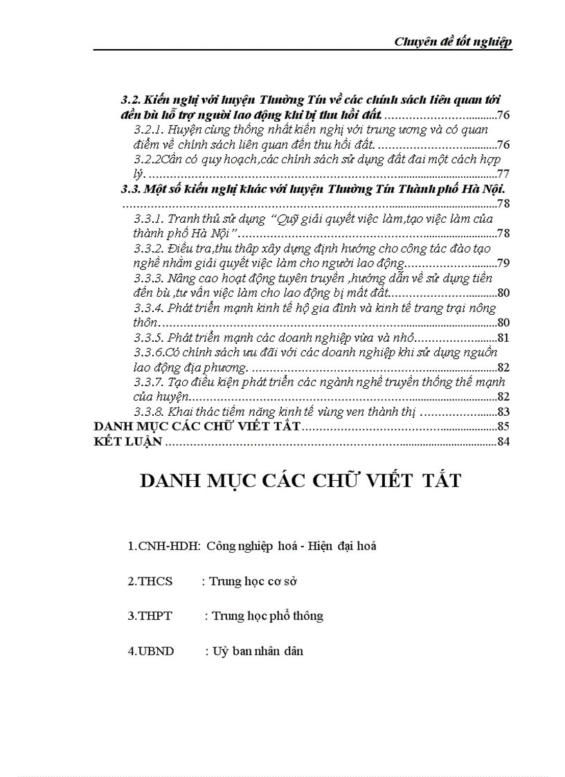image for page Giải quyết việc làm cho lao động mất đất trong quá trình công nghiệp hoá tại huyện thường tín thành phố HÀ NỘI 1