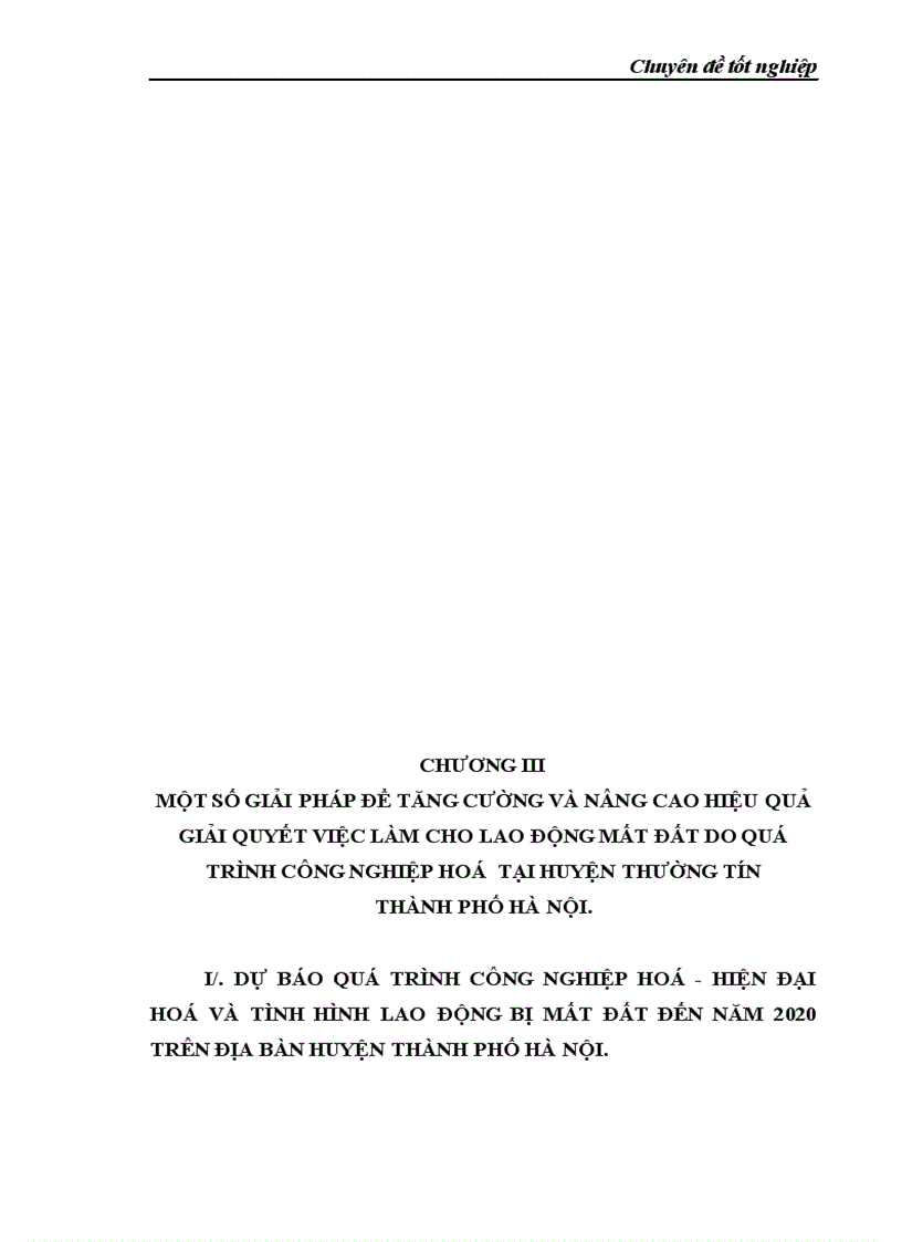 image for page Giải quyết việc làm cho lao động mất đất trong quá trình công nghiệp hoá tại huyện thường tín thành phố HÀ NỘI 1