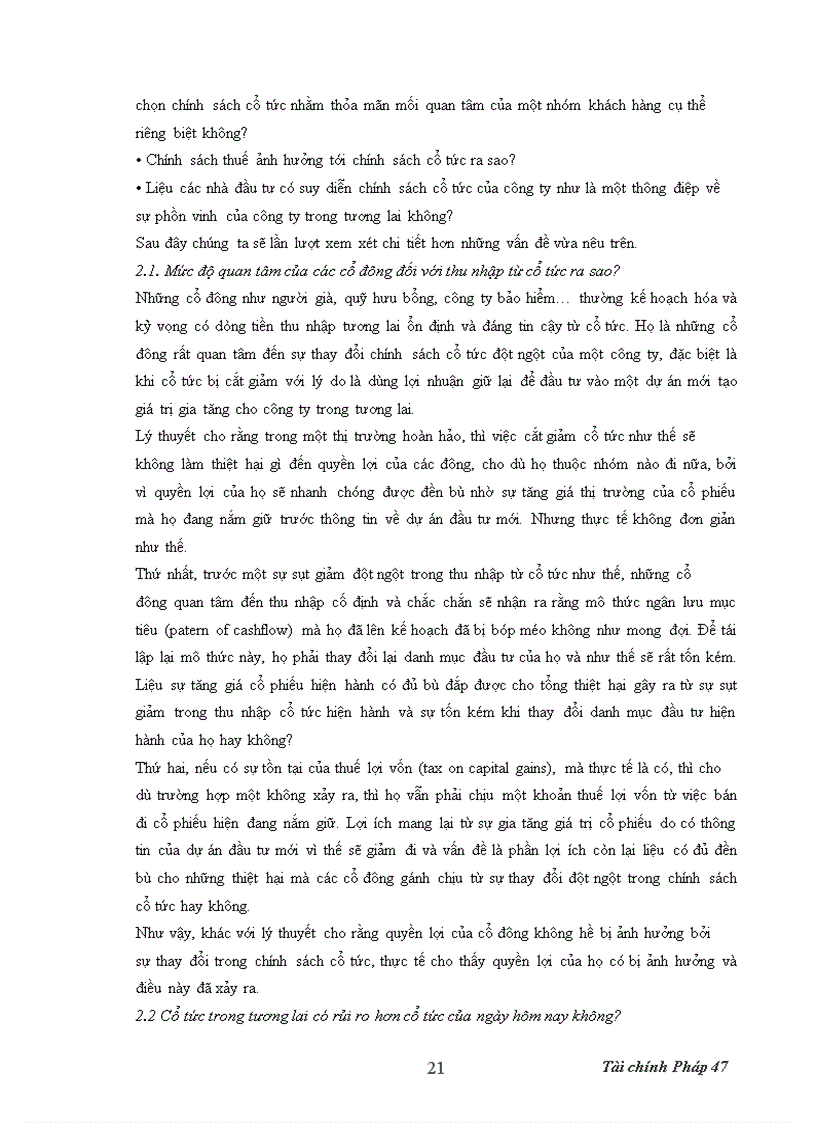 image for page Các yếu tố ảnh hưởng đến lựa chọn chính sách cổ tức của doanh nghiệp