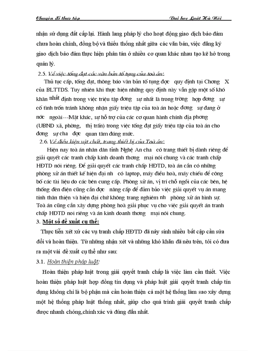 image for page Thực tiễn giải quyết tranh chấp hợp đồng tín dụng tại Toà án nơi thực tập