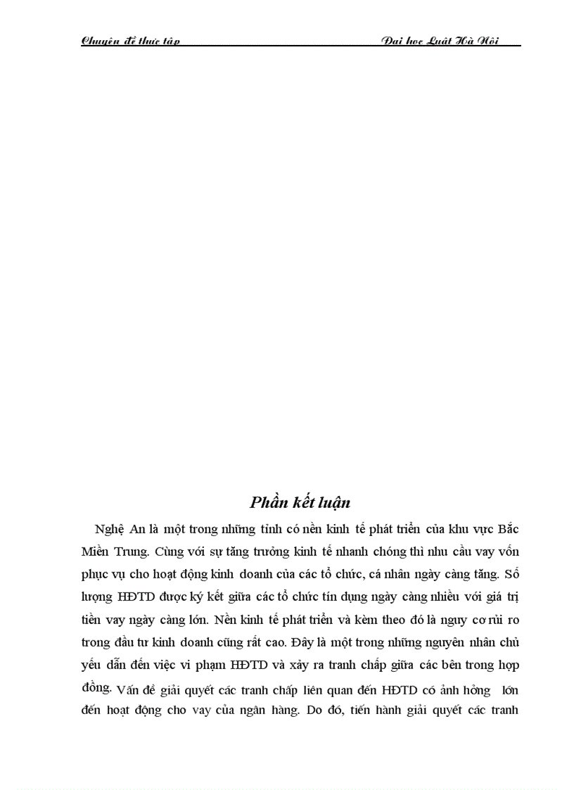 image for page Thực tiễn giải quyết tranh chấp hợp đồng tín dụng tại Toà án nơi thực tập