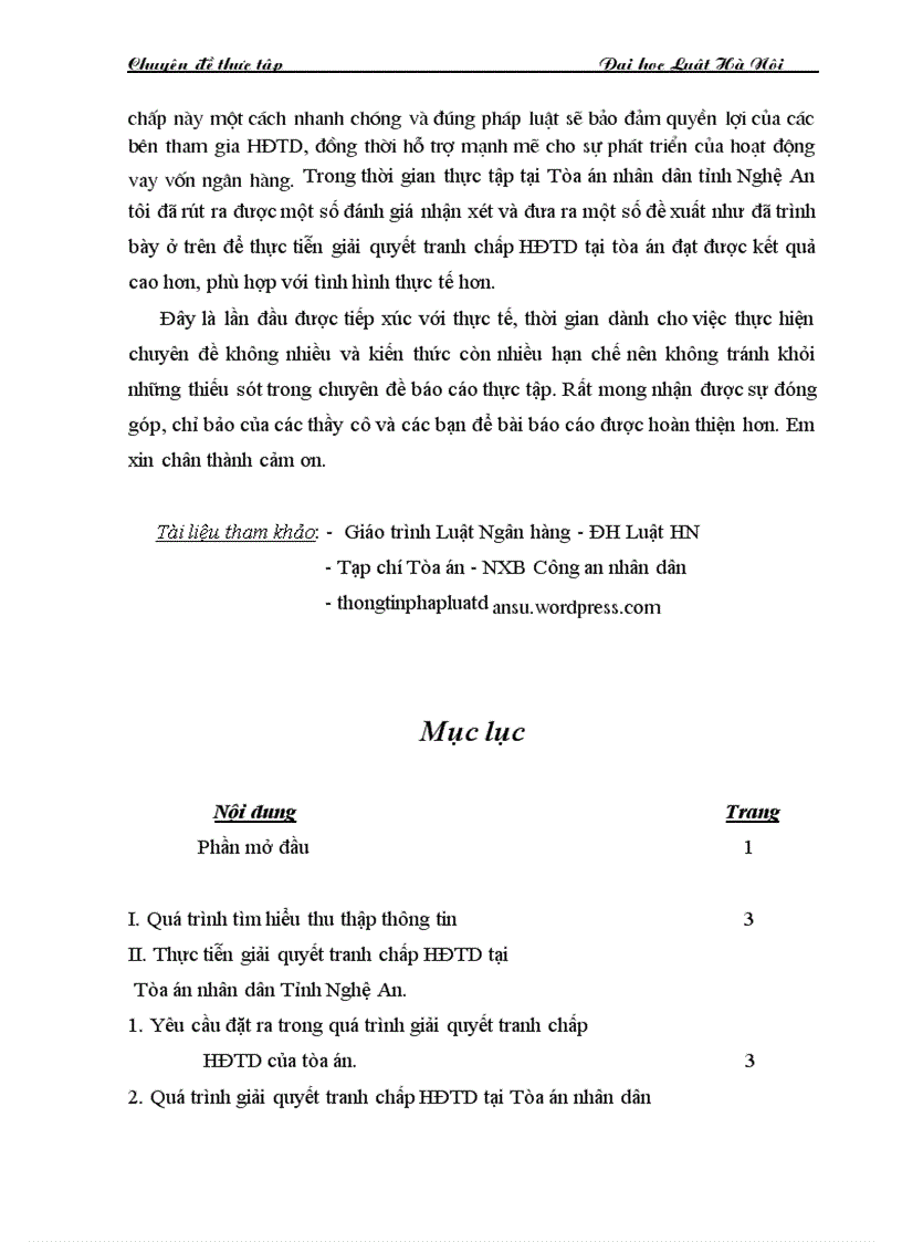 image for page Thực tiễn giải quyết tranh chấp hợp đồng tín dụng tại Toà án nơi thực tập