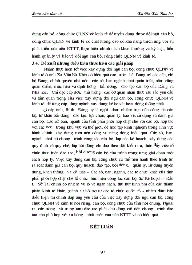 image for page Xây dựng đội ngũ cán bộ công chức quản lý nhà nước về kinh tế ở tỉnh Xa Văn Na Khệt Cộng hũa dõn chủ nhõn dõn Lào