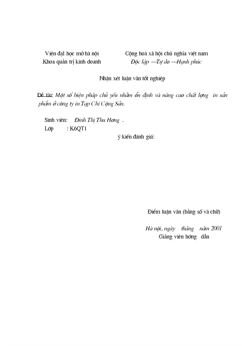 image for page Một số biện pháp nhằm ổn định và nâng cao chất lượng sản phẩm ở công ty in Tạp chí Cộng sản